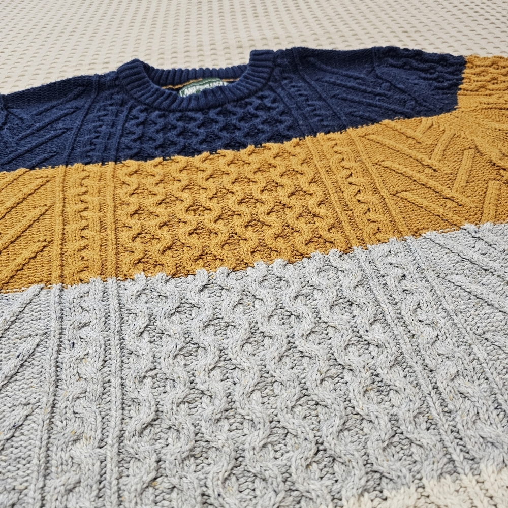 AE Super Soft Color-Block Crew Neck Sweater Men's Size XL - Picture 6 of 12
